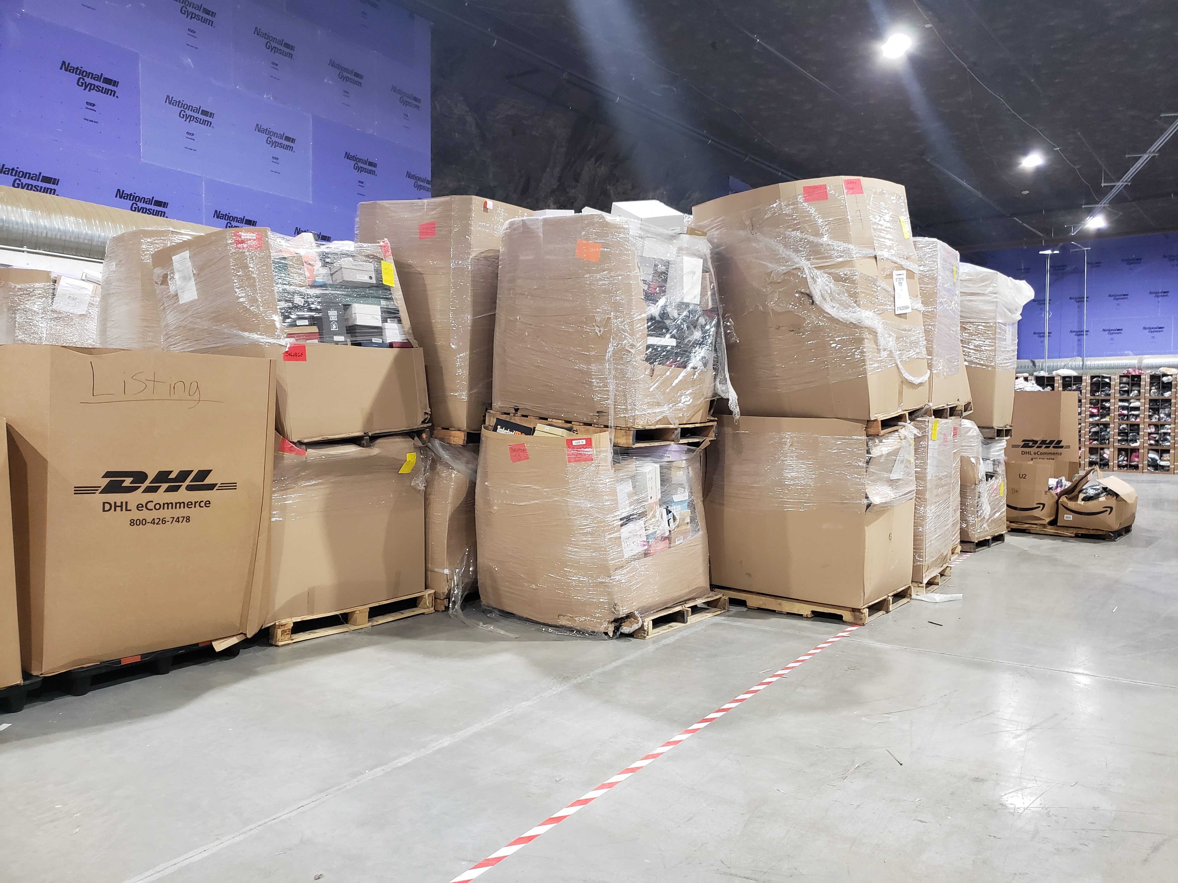 the backlog, pallets of unprocessed returns